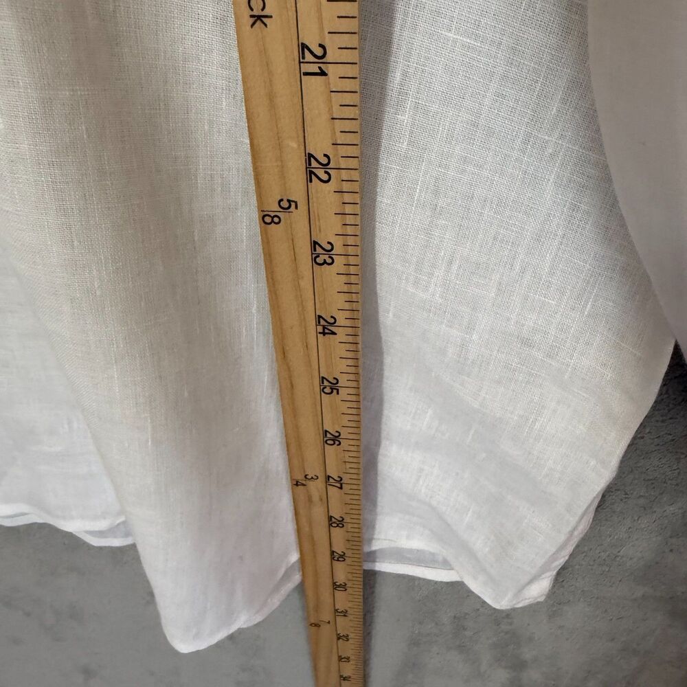 Peter Millar Crown Crafted Mens L 100% Linen Shirt White Quiet Luxury Resort - Picture 8 of 8